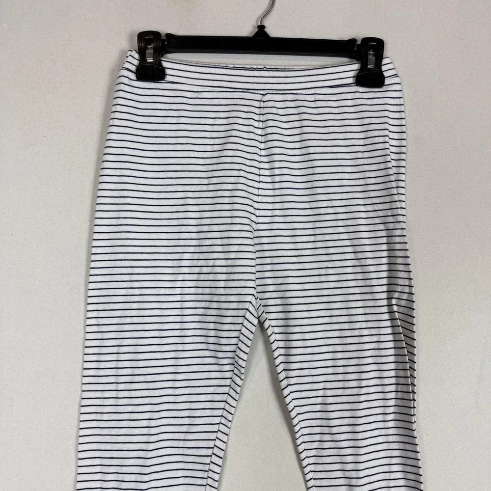 Gymboree Leggings Girls 14 White Stripe Jersey Ankle Elastic Waist Spring